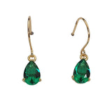 Korea Ins Noble Green Zircon Water Drop Silver Stud Earrings