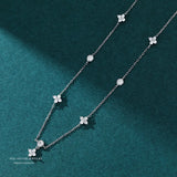 Zircon Flower S925 Silver Pendant Necklace Elegant Wedding Jewelry