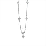 Zircon Flower S925 Silver Pendant Necklace Elegant Wedding Jewelry