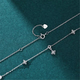 Zircon Flower S925 Silver Pendant Necklace Elegant Wedding Jewelry