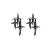 925 Silver Geometric Stud Earrings Minimalist Women's Jewelry