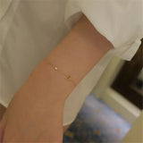 S925 Sterling Silver Gold-Plated Moon Star Bracelet Women