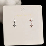 S925 Silver Stars Stud Earrings Women Party Jewelry