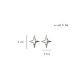S925 Silver Stars Stud Earrings Women Party Jewelry