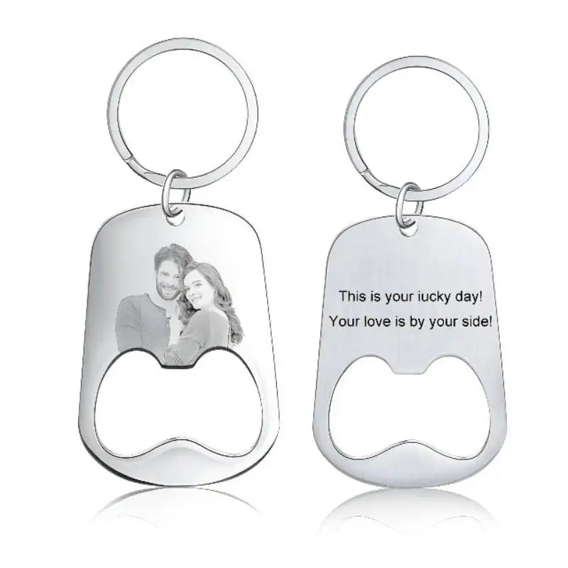 HIBODY Photo Text Calendar Keychain Personalized