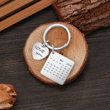 HIBODY Photo Text Calendar Keychain Personalized