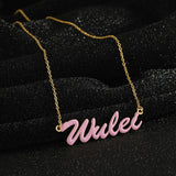 HIBODY Stainless Steel Epoxy Necklace Letter Necklace For Women