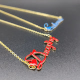HIBODY Stainless Steel Epoxy Necklace Letter Necklace For Women