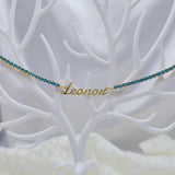 HIBODY Personalized Name Necklace Zircon Ladies Alphabet Necklace