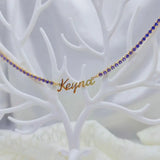 HIBODY Personalized Name Necklace Zircon Ladies Alphabet Necklace