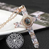 HIBODY Zircon Necklace Cross Projection Jewelry Gift
