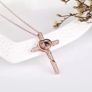 HIBODY Zircon Necklace Cross Projection Jewelry Gift