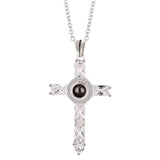 HIBODY Zircon Necklace Cross Projection Jewelry Gift