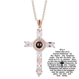 HIBODY Zircon Necklace Cross Projection Jewelry Gift