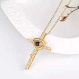 HIBODY Zircon Necklace Cross Projection Jewelry Gift