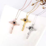 HIBODY Zircon Necklace Cross Projection Jewelry Gift