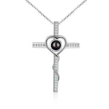 HIBODY Zircon Necklace Cross Projection Jewelry Gift