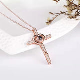 HIBODY Zircon Necklace Cross Projection Jewelry Gift