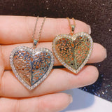 CZ Heart Pendant Necklace for Women Party Accessories N-779