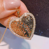 CZ Heart Pendant Necklace for Women Party Accessories N-779