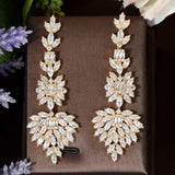 Clear Zirconia Cubic Zirconia Crystal Drop Earrings for Women E-44