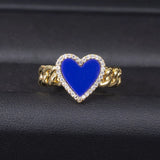Adjustable Heart Shape CZ Pave Engagement Ring R-304