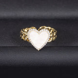 Adjustable Heart Shape CZ Pave Engagement Ring R-304