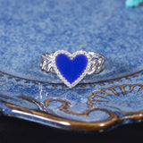 Adjustable Heart Shape CZ Pave Engagement Ring R-304