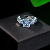 CZ Long Full Finger Cubic Zircon Silver Wrap Ring R-08