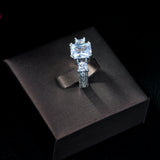 CZ Long Full Finger Cubic Zircon Silver Wrap Ring R-08