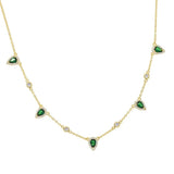 Water Drop CZ Tennis Chain Choker Necklace for Women