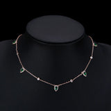 Water Drop CZ Tennis Chain Choker Necklace for Women