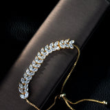 Crescent CZ Crystal Bracelet for Women Adjustable Girlfeiend Jewelry
