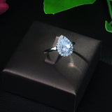 Water Drop CZ Stone Adjustable Ring for Women Party Jewelry