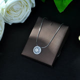 Micro Pave Zirconia Pendant Necklace for Women Wedding Jewelry