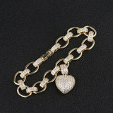 Delicate Heart Shape Bracelet Charms Cubic Zircon Wedding Bijoux B-133