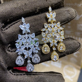 Water Drop CZ Dangle Earrings Bridal Jewelry E-520