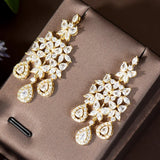 Water Drop CZ Dangle Earrings Bridal Jewelry E-520