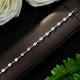 Water Drop Shape Strand Bracelet with Cubic Zirconia for Women