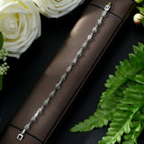 Water Drop Shape Strand Bracelet with Cubic Zirconia for Women