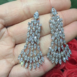 Zirconia Dangle Drop Earrings Women Bridal Wedding Jewelry bijoux E-1046