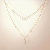 Double Layers Charm Necklace Micro Pave Zirconia Women Necklace&Pendants