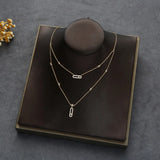 Double Layers Charm Necklace Micro Pave Zirconia Women Necklace&Pendants