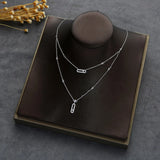 Double Layers Charm Necklace Micro Pave Zirconia Women Necklace&Pendants