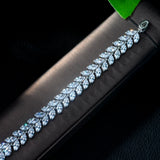 High Marquise Cut CZ Sliver Bracelet Bangle Jewelry B-26