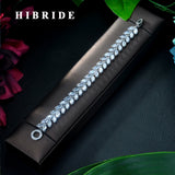 High Marquise Cut CZ Sliver Bracelet Bangle Jewelry B-26