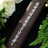 CZ Flower Stone Bracelet Bangle Bridal Wedding Jewelry Gift