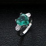 Pink CZ Heart Engagement Wedding Ring Women Jewelry R-301