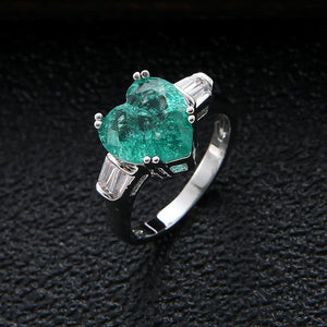 Pink CZ Heart Engagement Wedding Ring Women Jewelry R-301