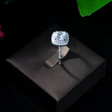 Wedding Band Square Shape Setting CZ Big Rings For Women